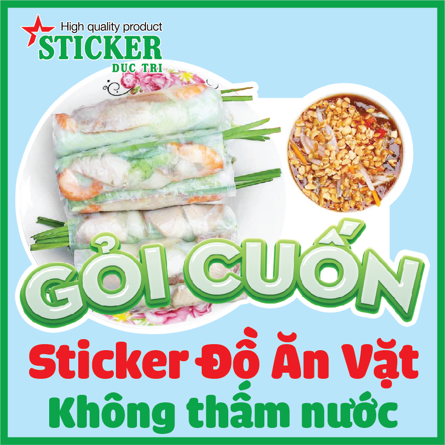 🔥🔥🔥 Miếng Dán GỎI CUỐN dùng Trang Trí Quán,Tủ kính, Xe bán hàng...