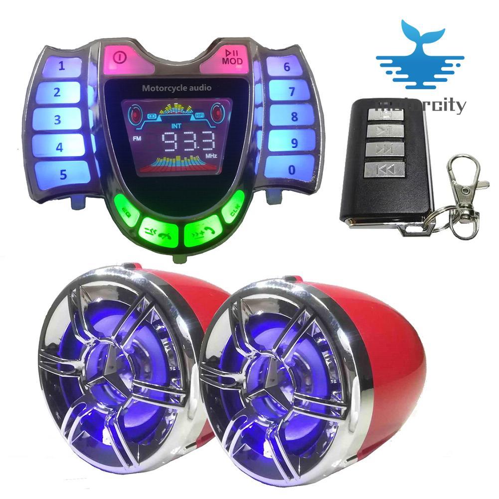 Motorcycle Bluetooth Audio Sound System Stereo Speakers Radio USB Charger