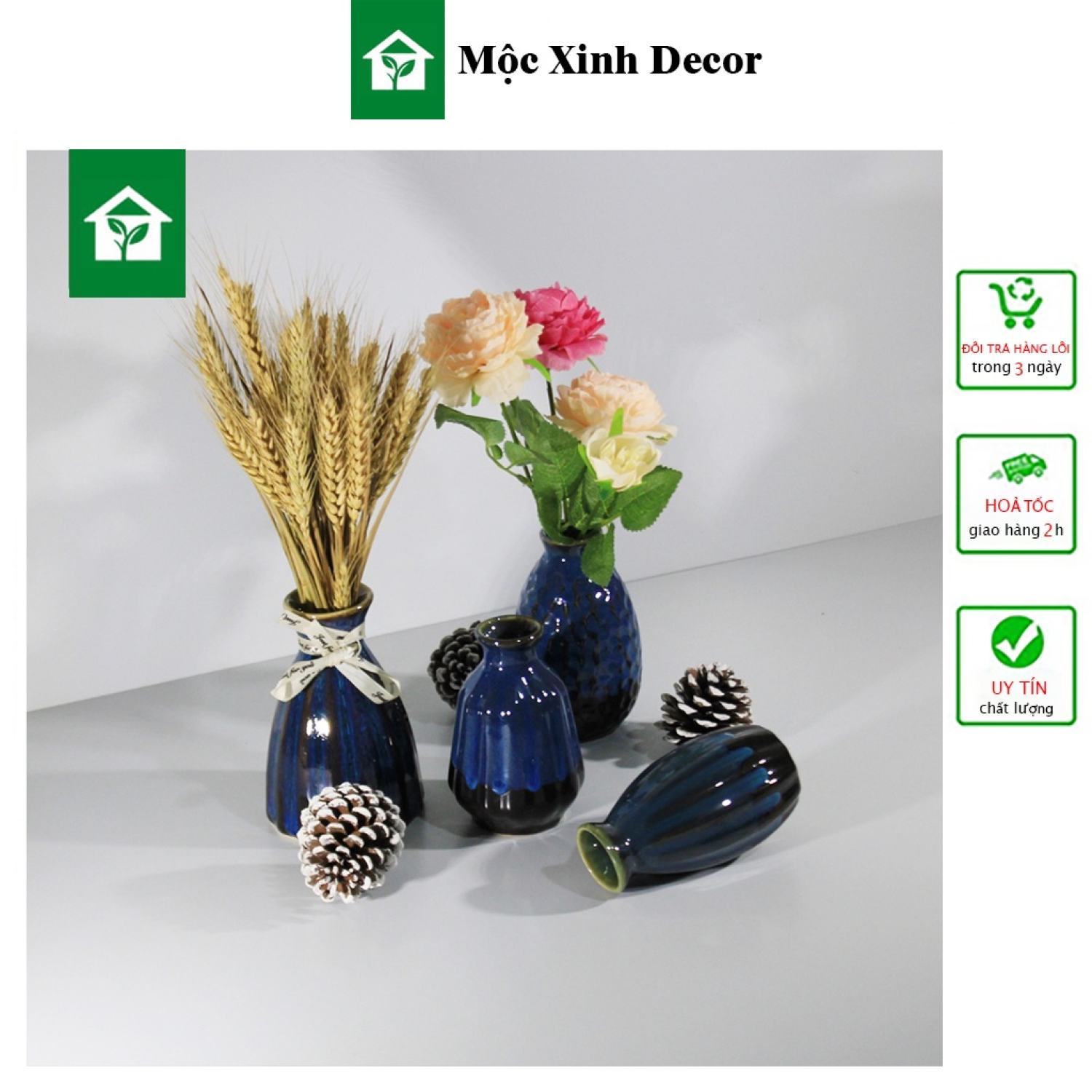 Lọ hoa sứ mini đẹp để bàn nhiều mẫu - Bát Tràng