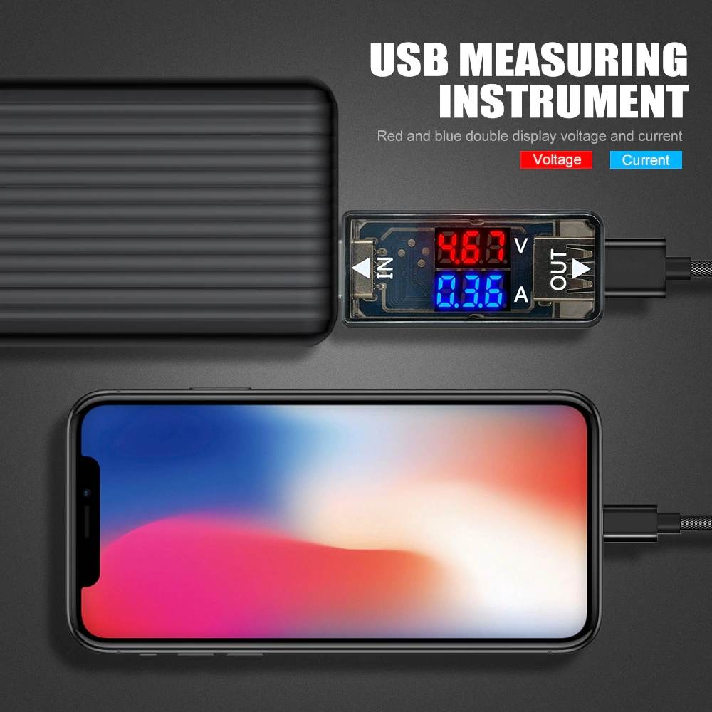 USB Voltage Current Meter Display Volt Ampere Safety Control , amperage charging current source meter when charging battery