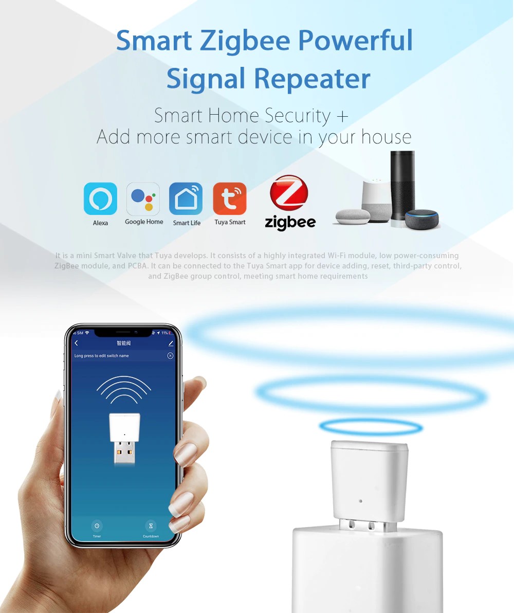USB Zigbee Repeater Tuya - tiếp sóng cho hub zigbee Tuya
