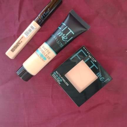 Combo Bộ Trang Điểm Maybeline Phấn Trang Điểm, Phấn Nền, Che Khuyết Điểm