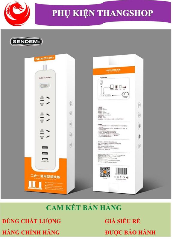 Ổ Cắm Điện Đa Năng Sendem H1 - Dùng làm ổ điện gia đình và tích hợp 3 cổng USB Bảo hành 1 năm 1 đổi 1