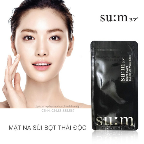 Xả hàng giá sỉ Combo 30 Gói Mặt nạ sủi bọt thải độc tố Su:m37 Bright Award Bubble-De Mask Black