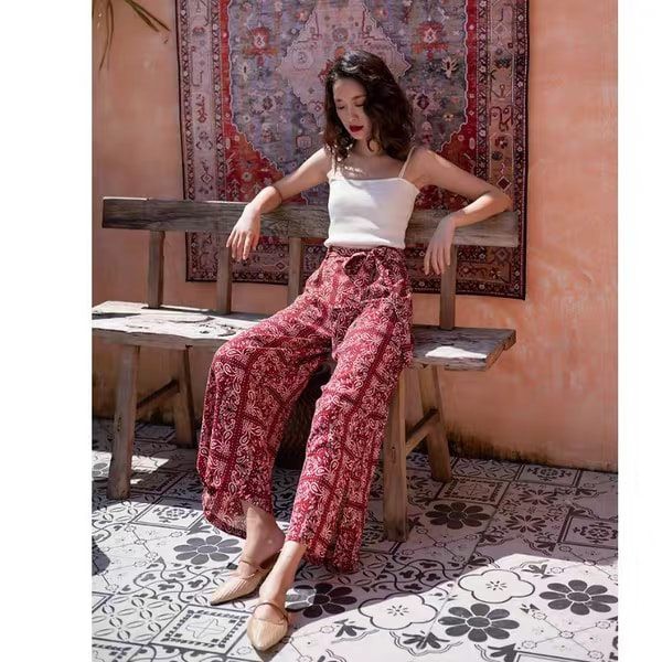 Quần Đỏ Boho Vintage ( Có Sẵn )