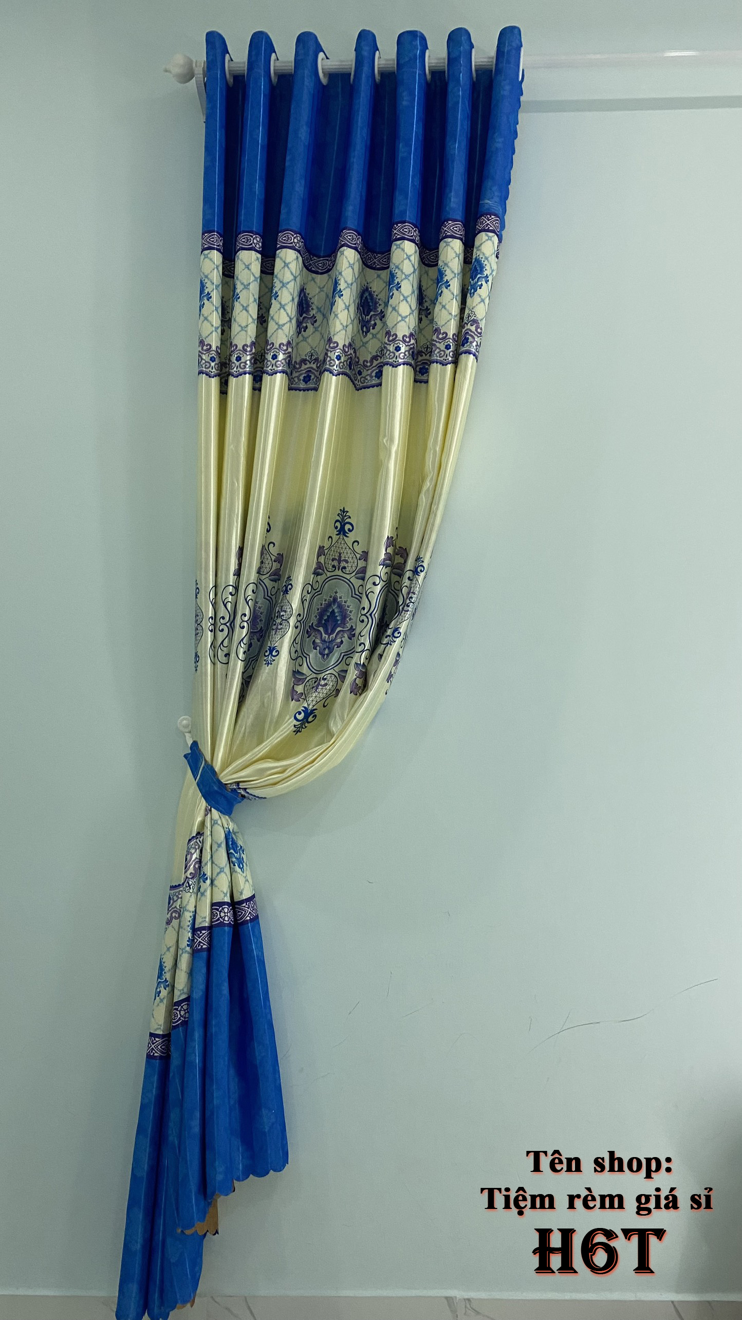 Rèm vải in hoa 2 mặt- chất lượng