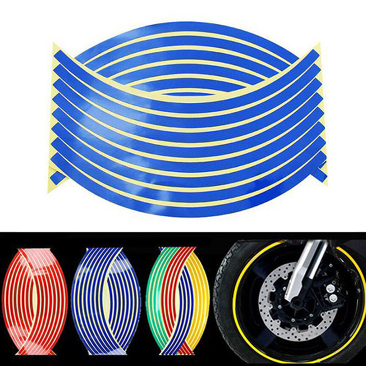 [ 1 BỘ] Tem dán vành phản quang phong cách cực độc-Decal xe máy phản quang