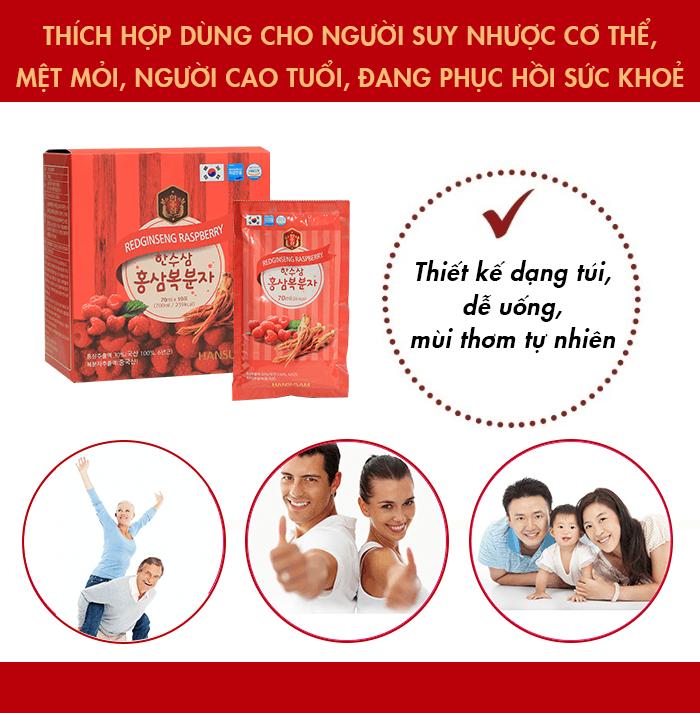 Nước Hồng Sâm Phúc Bồn Tử 20 Gói x 70Ml