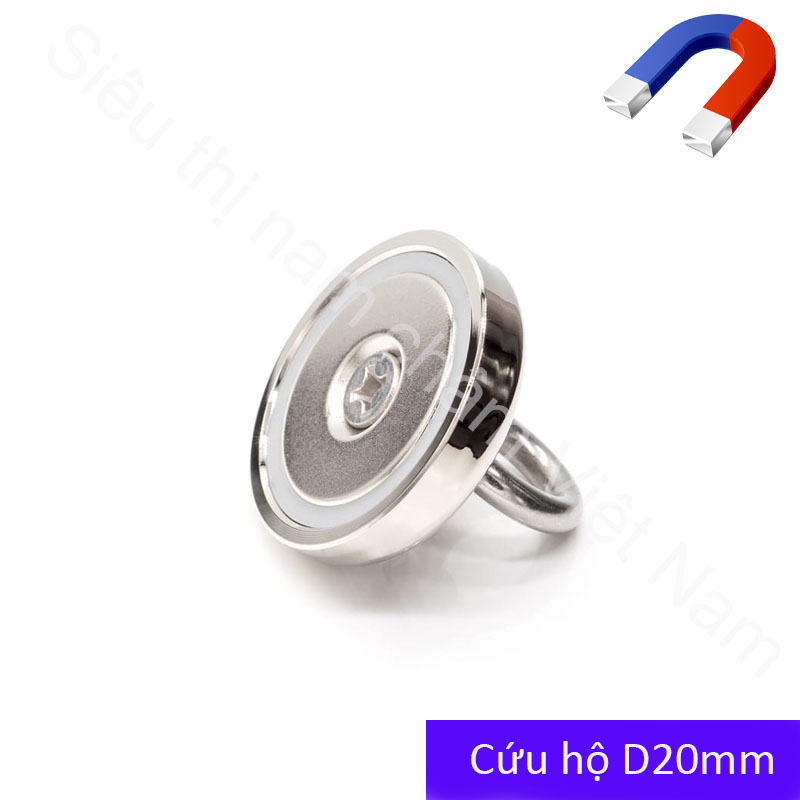 Nam châm cứu hộ D20mm, nam châm siêu mạnh tiện dụng