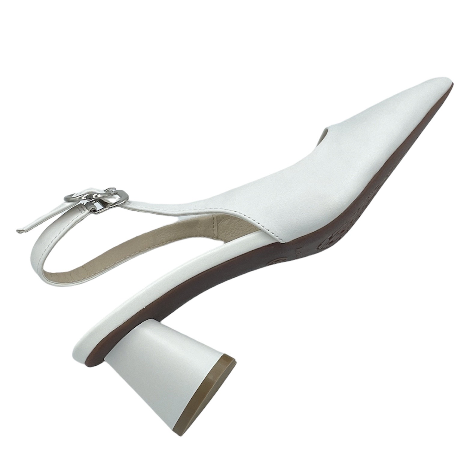 Giày Slingback cao gót 5cm mũi nhọn 2September Gardenia White