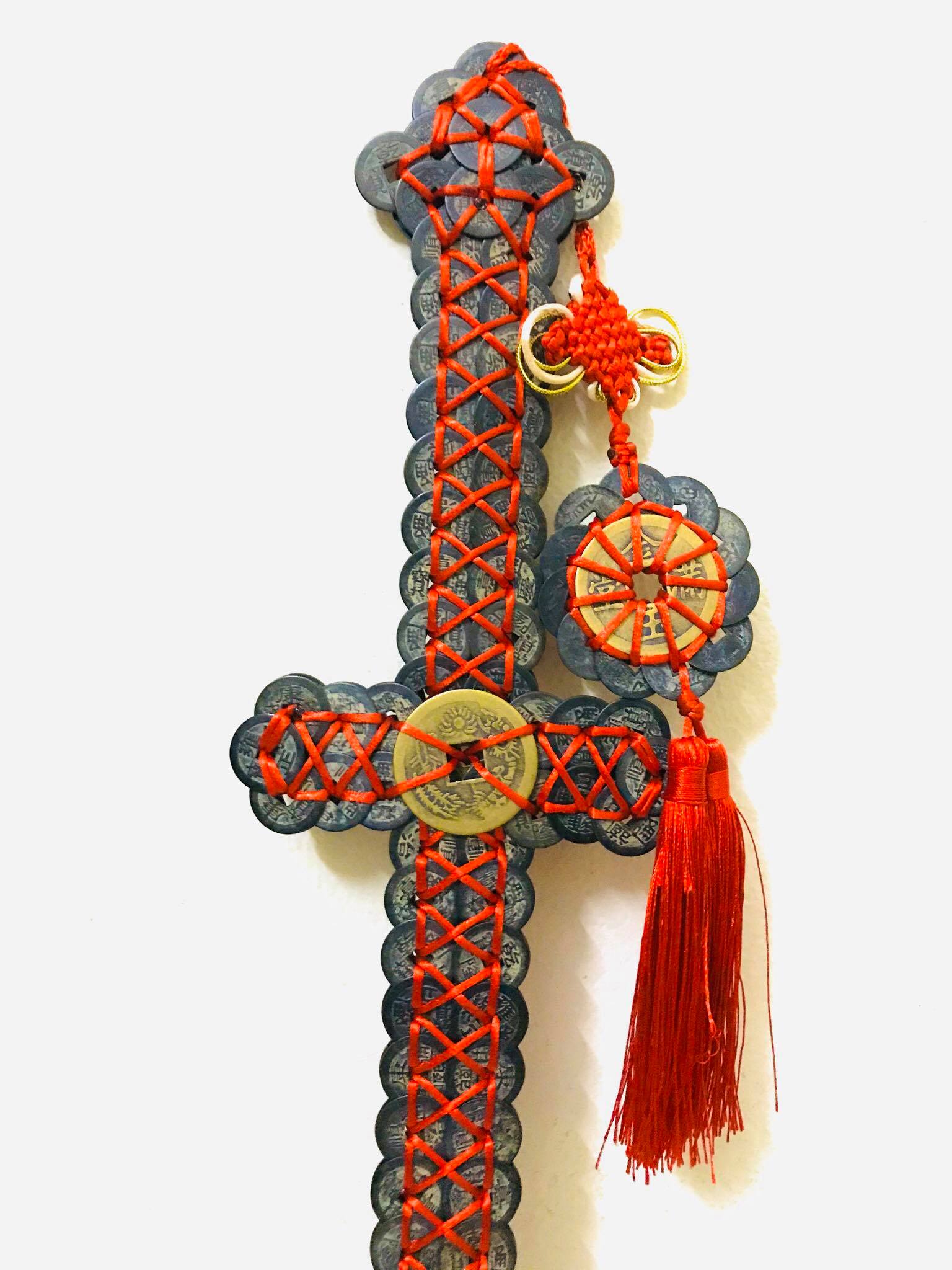 Thất tinh kim tiền bằng đồng dài 75cm