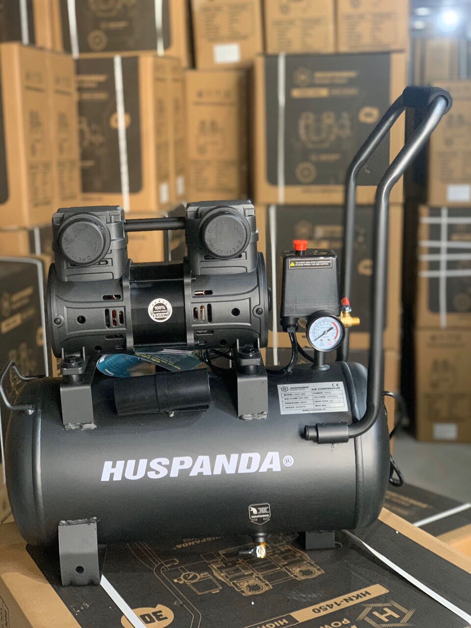 Máy Nén Khí Không Dầu Huspanda HKN-1450 ( nén siêu nhanh 50 giây)