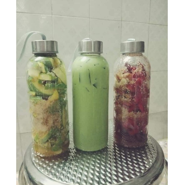Combo 6 chai thủy tinh 500ml có dây xách