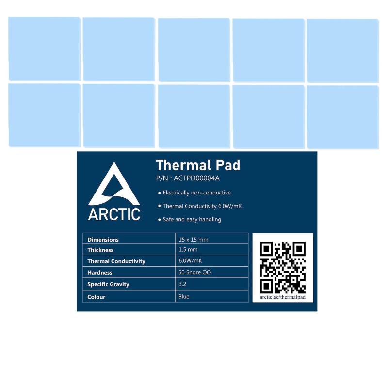 Combo 10 Miếng dán tản nhiệt Arctic Thermal Pad 15mm x 15mm x 1.5mm