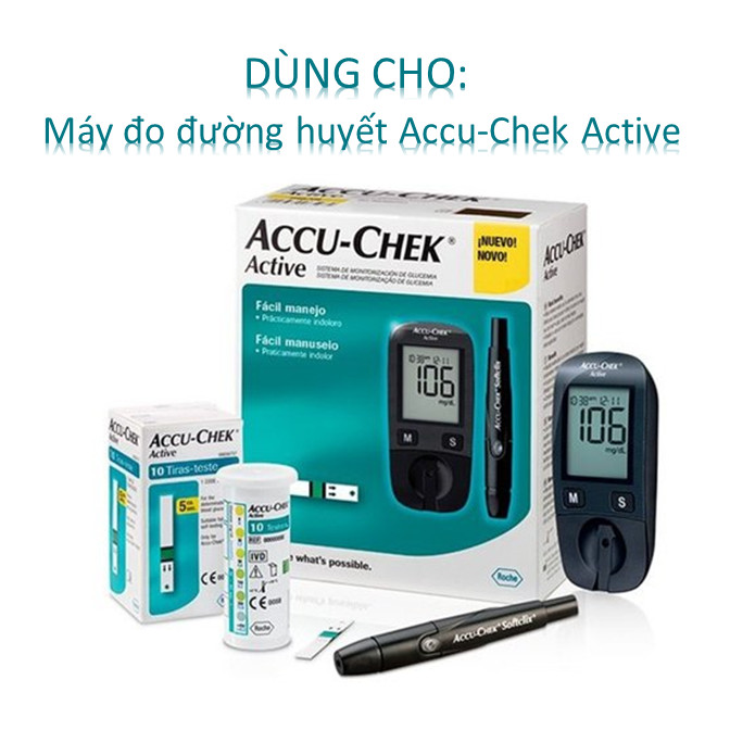 Que thử đường huyết Accu-Check Active lọ 25 que