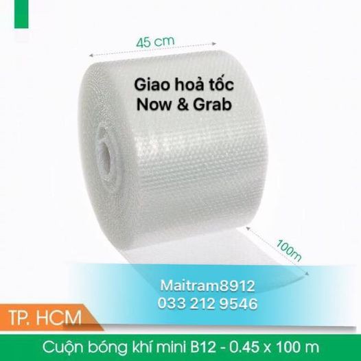 Cuộn bóng khí 20 cm/28 cm/35 cm/40 cm/45 cm/50 cm/60 cm/70 cm/80 cm/1 met x100m - xốp hơi nổ gói hàng