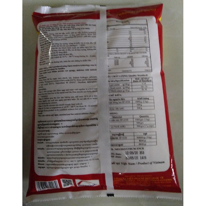 Bột bánh Bông lan nướng SP4320 Mikko hương xưa 1kg