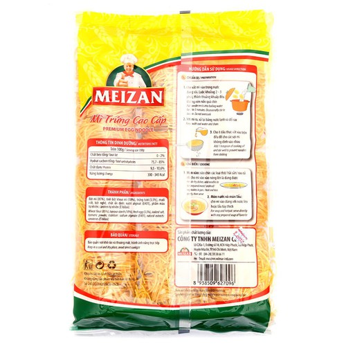 Mì Trứng Meizan Cao Cấp Gói 500 G