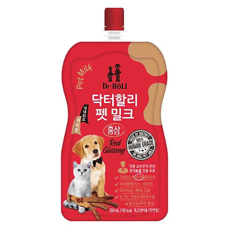 Sữa nước cho chó mèo tăng sức đề kháng Dr. Holi Pet Milk Red Ginseng 200ml