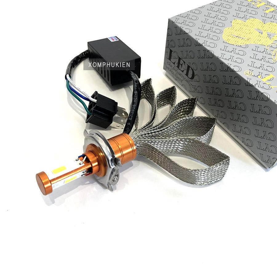 [HCM]Đèn Pha Led 3 Tim Chân H4  Ánh Sáng Trắng Loại 1