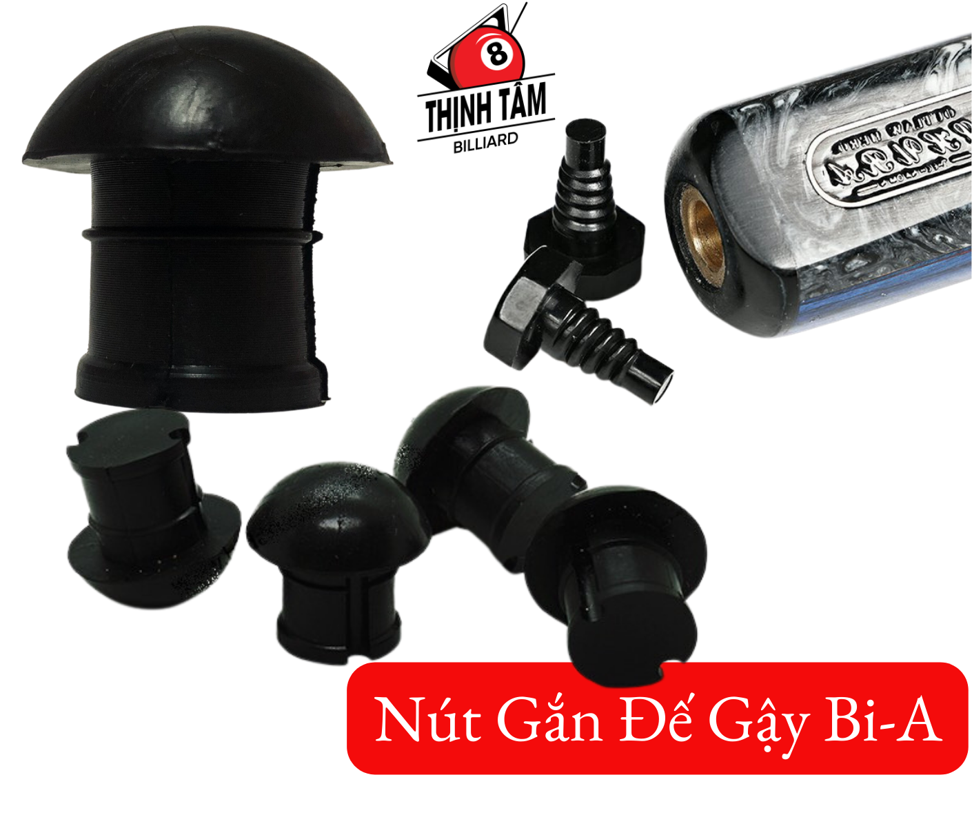 [THỊNH TÂM] Nút Cao Su Gắn Đế Bida - Đế Cơ Bida Dài Có Khía [ Gắn Đế Dài ]