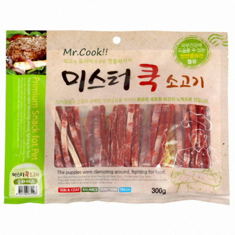 Snack thưởng cho chó thịt bò sấy Mr.Cook Hàn Quốc 300gr