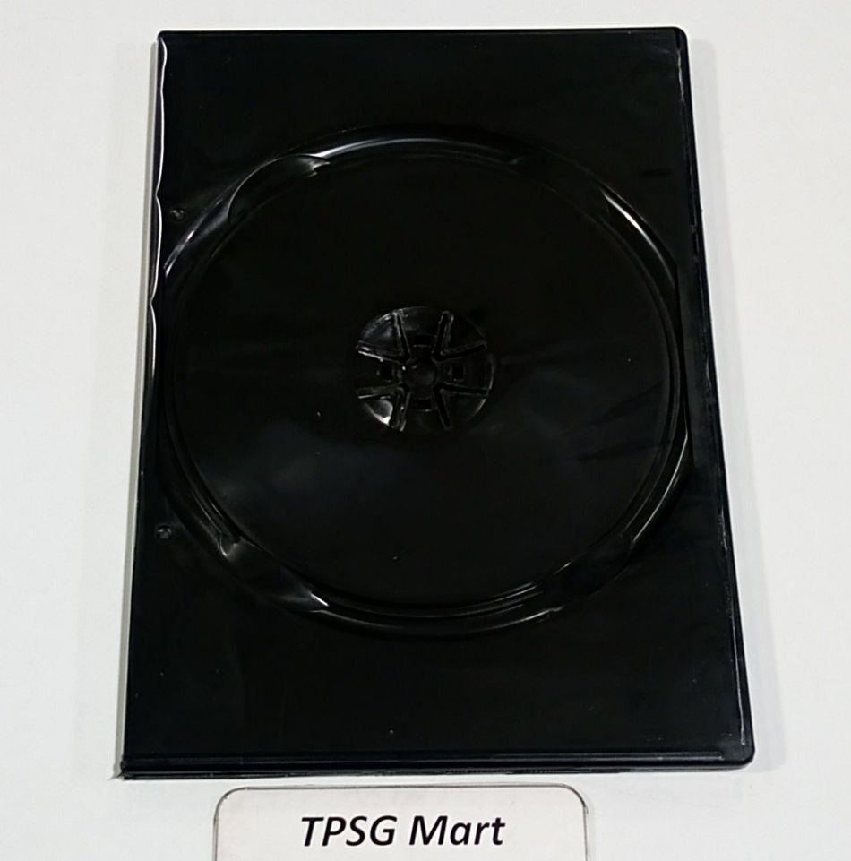 Black plastic CD, DVD storage box (1 disk cartridge)