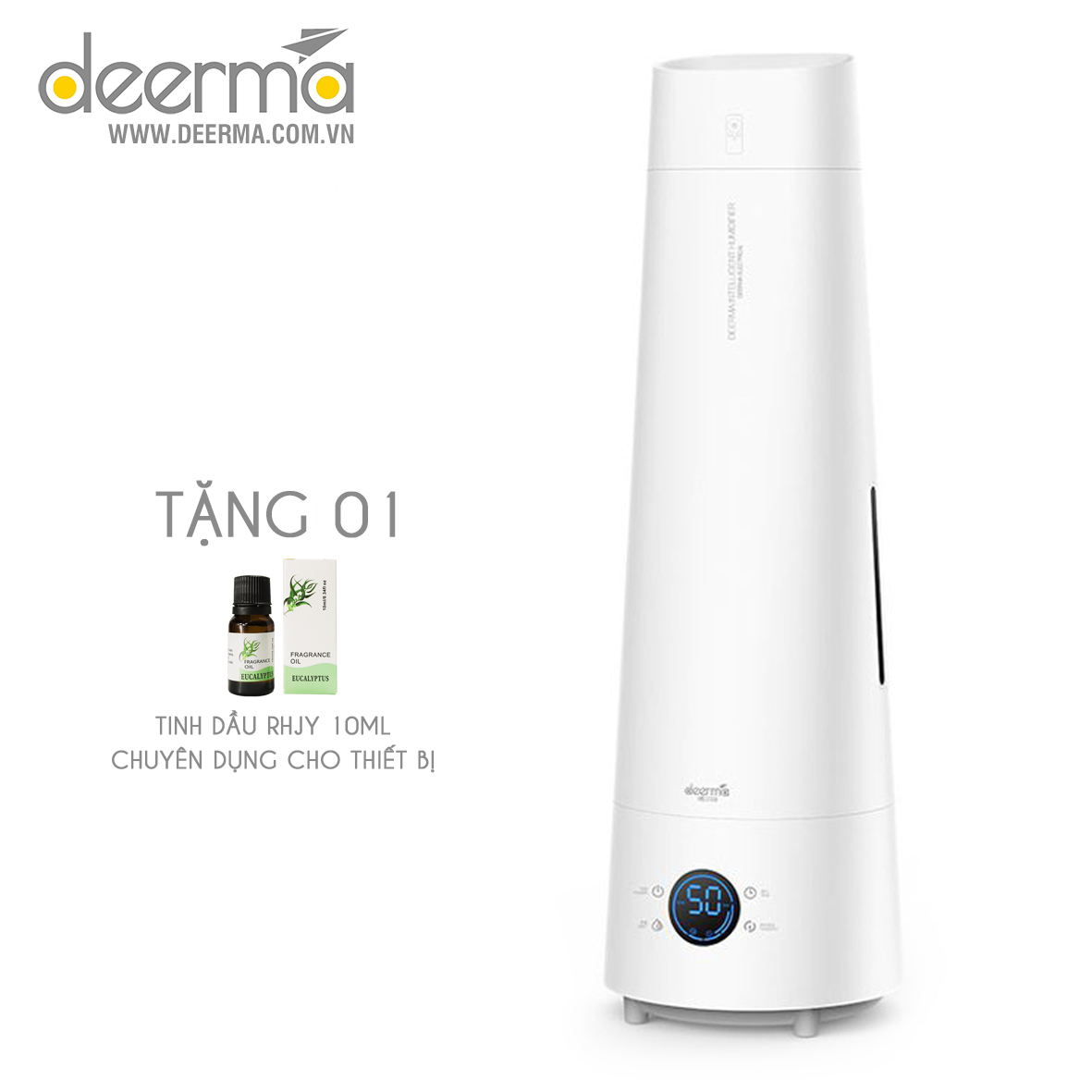(Tặng tinh dầu thơm) Máy phun sương tạo ẩm thông minh Deerma LD220 (Kèm điều khiển từ xa)