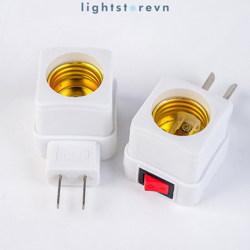 Square switch wireless light tail light E27 connector plug power on off button E27 light socket switch tail light square switch tail light