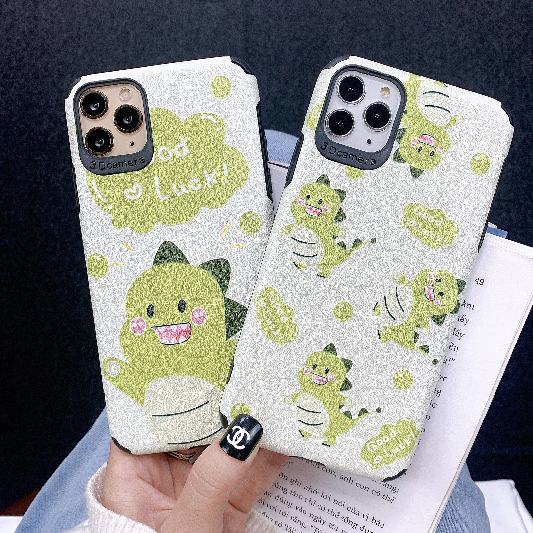 Ốp Lưng Da IMD Dino Good Luck !