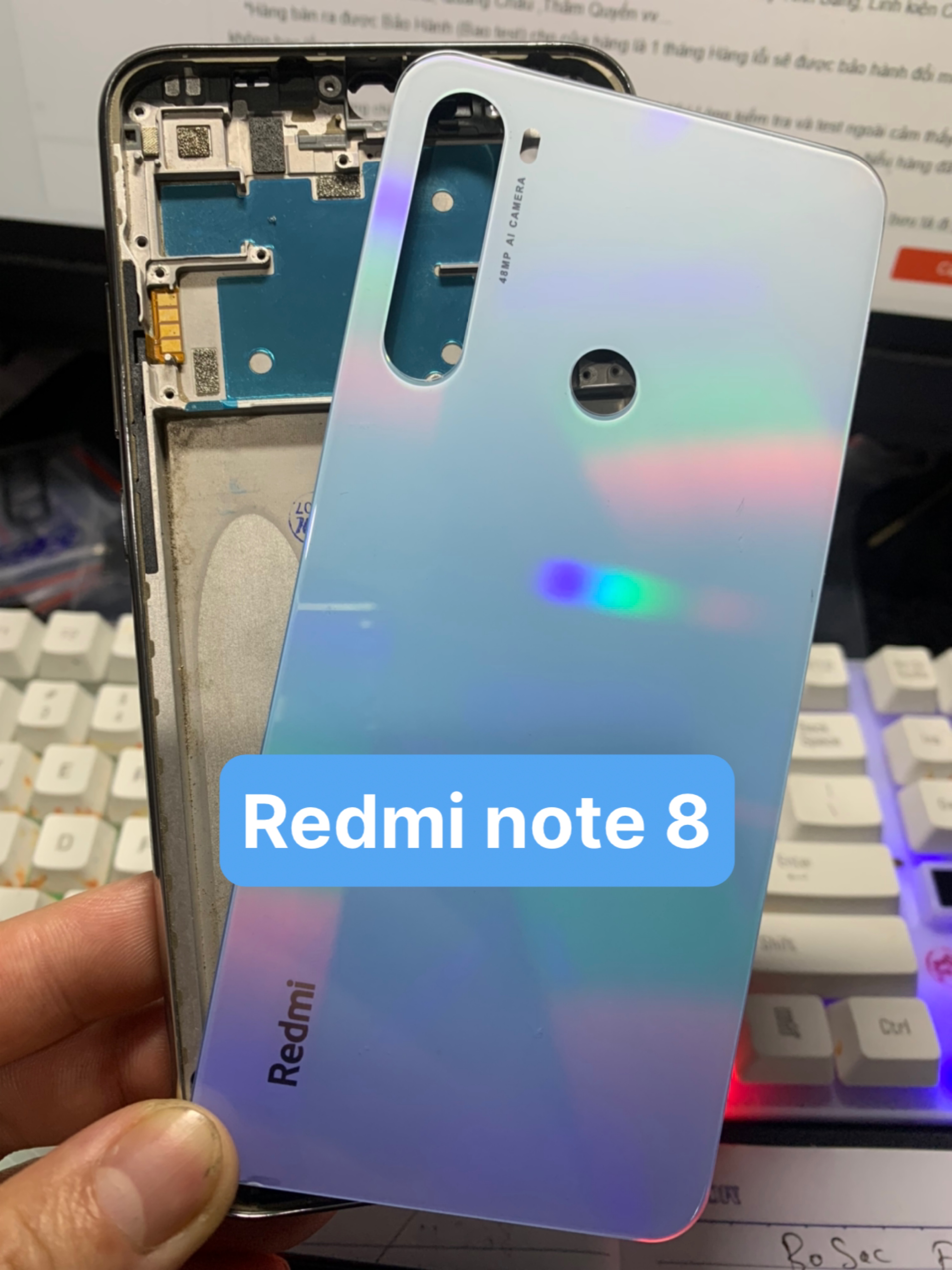 Bộ vỏ điện thoại zin xiaomi redmi note 8