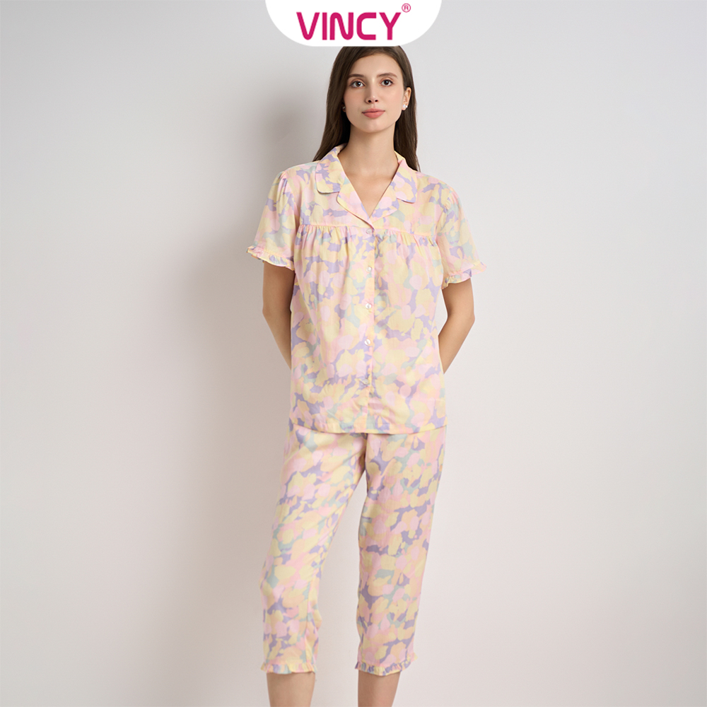 [Mua 3 giảm 20%, mua 2 giảm 15%] Bộ Đồ Satin Lửng Nữ Vincy BLS050W31