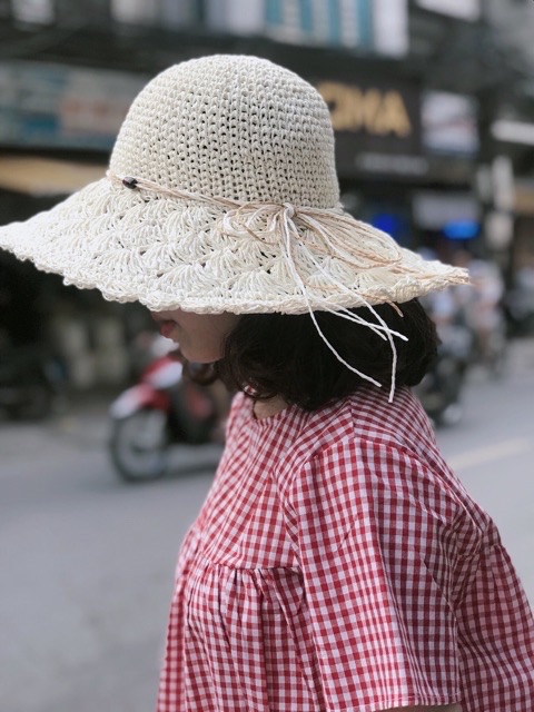 [Mũ cói đi biển - Nón cói mềm ( mũ cói mềm) siêu dễ thương
