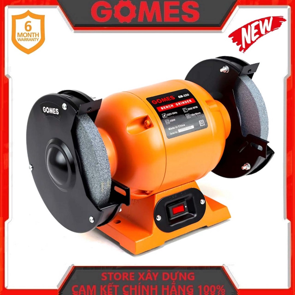 Máy mài 2 đá 250w 150mm gomes gb-250- hàng chính hãng