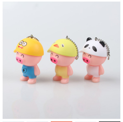Móc Khóa Hình Chú Heo Đội Nón
