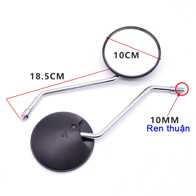 Kính Chiếu Hậu Tròn Chân Chữ S Gắn Xe Máy [ Giá 1 Đôi ]