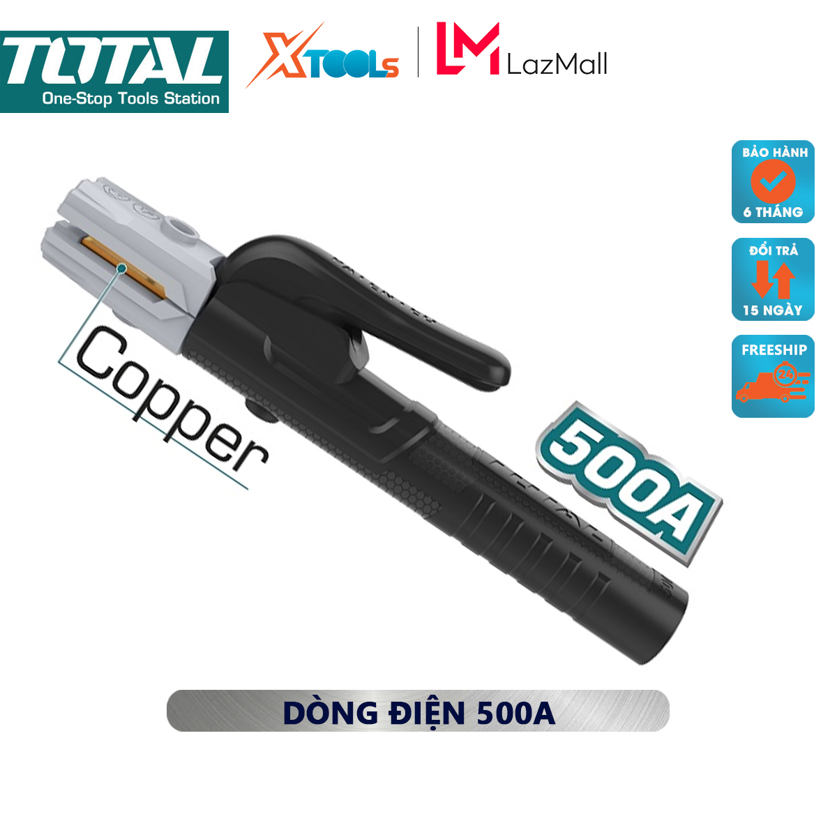 Pliers welding rod total TWAH5006 nippers welding power rated current 500A, suitable use for welding machine MMA's total handle for welding electrode, used in mechanical, welding connector Iron Steel