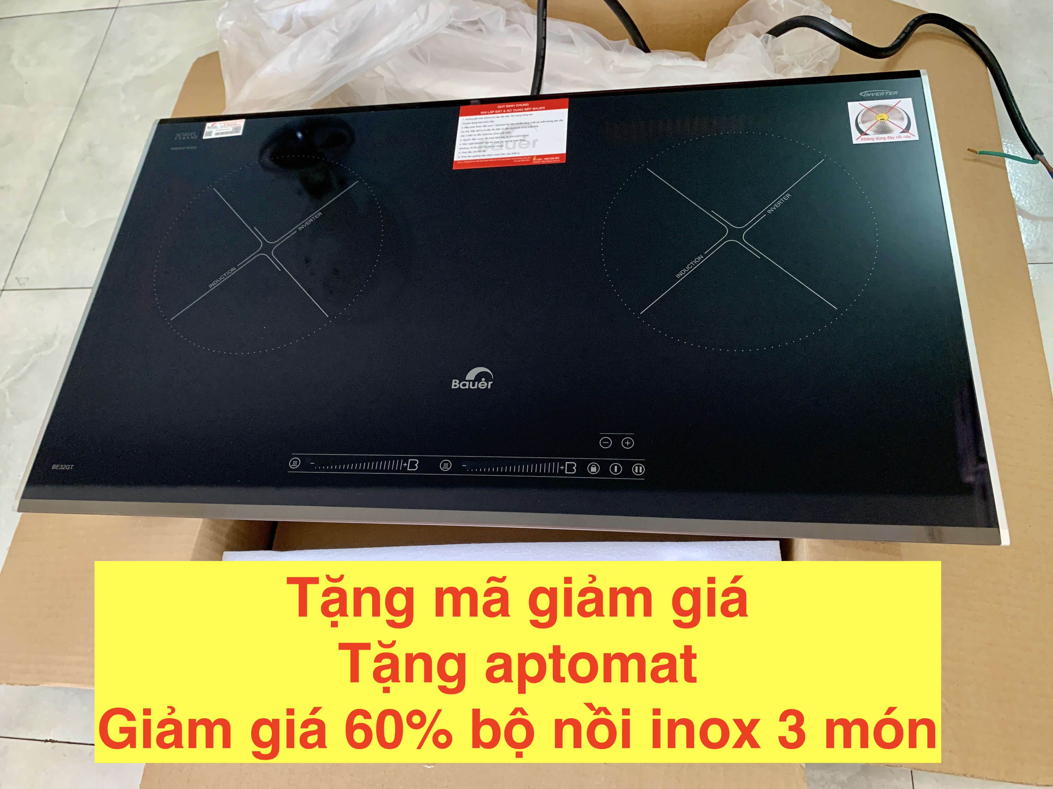 Bếp từ Bauer BE-32GT  -Bếp từ đôi nhập khẩu Malaysia- Kính Schott Ceran-Germany