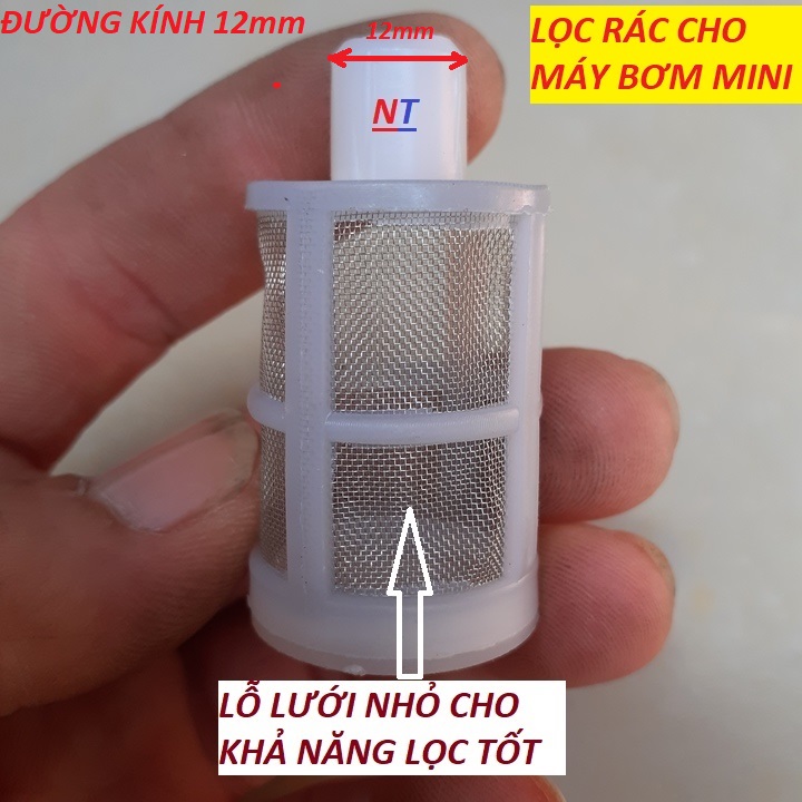 Rọ lọc rác bơm mini cho hệ thống tưới phun sương, tưới nhỏ giọt.