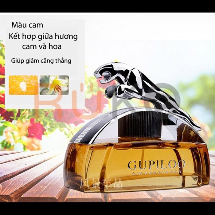Nước hoa xe hơi hình báo gấm GUPILOO tặng miếng chống trượt - màu xanh dương
