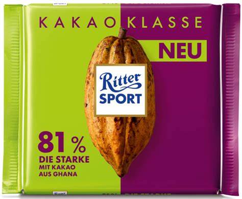 Socola Hạt Phỉ, Coconut, Butter Biscuit , Marzipan, Peppermint, Whole Hazelnuts Ritter Sport 100g