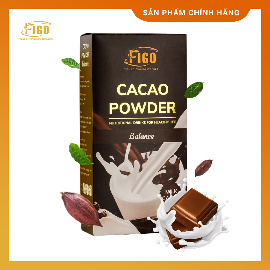 [VỊ ĐẮNG-COMBO 2 HỘP 250G] Bột cacao nguyên chất + Bột socola sữa 250g FIGO