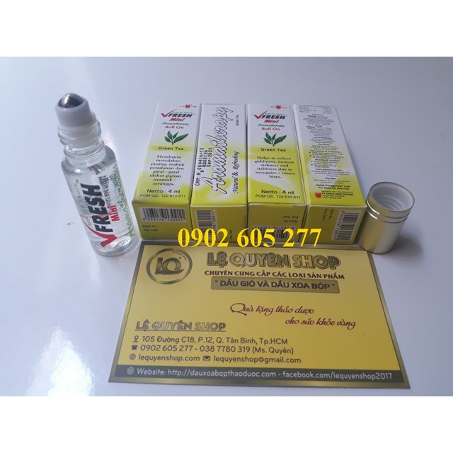 (ảnh thật)Dầu lăn thảo dược vfresh Barley Mint 4ml