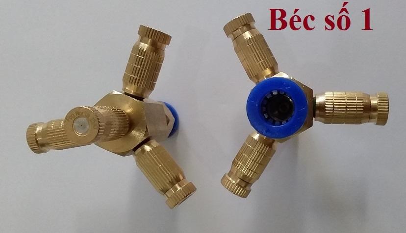 Bộ 1 đế 4 hướng + béc phun sương làm mát (béc số 1-2-3) TẶNG 1 CÁI T 8mm