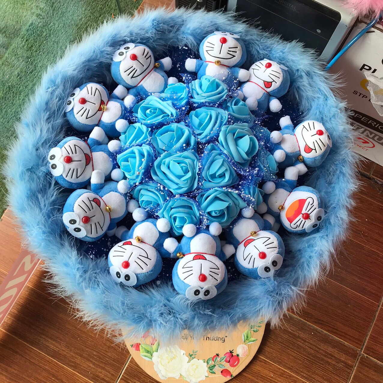 Bouquet teddy bear đôreamon rose gift