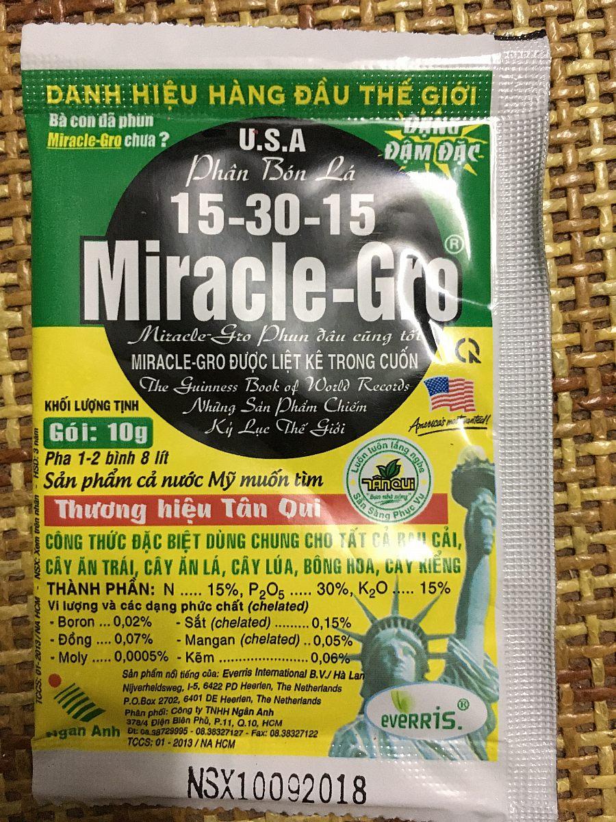 1 Gói phân bón lá 15-30-15  Miracle -Gro