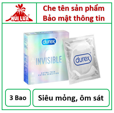 Bao cao su durex invisible siêu siêu mỏng hộp 3 cái