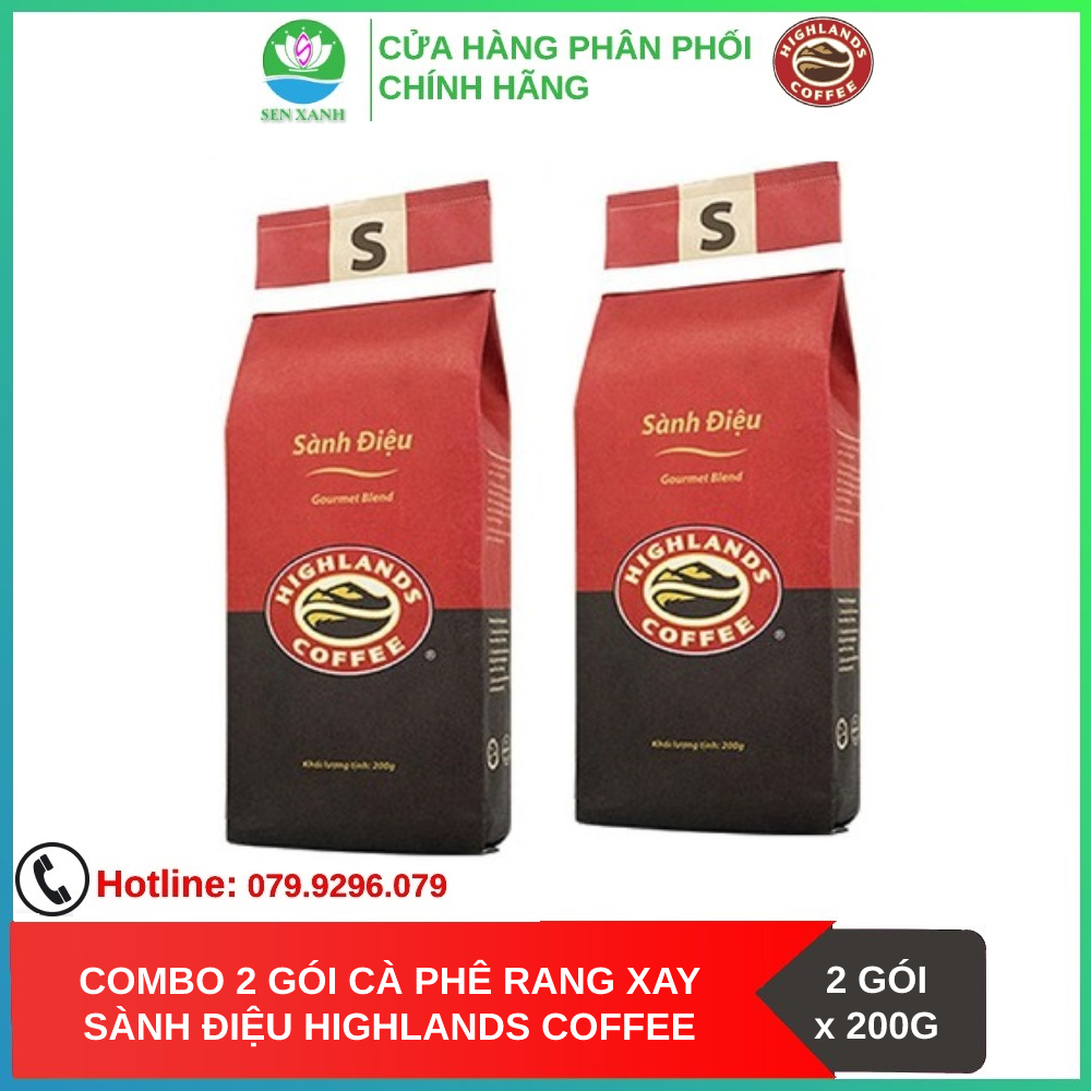 [SenXanh CAFE] Combo 2 gói Cà phê rang xay Sành điệu Highland Coffee 200g
