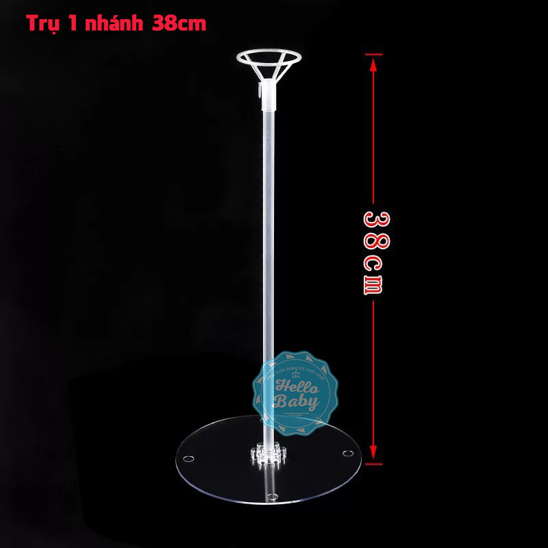 Trụ đế mica giả bóng bay trang trí bàn tiệc loại 38cm - 70cm (Không Kèm Bóng)