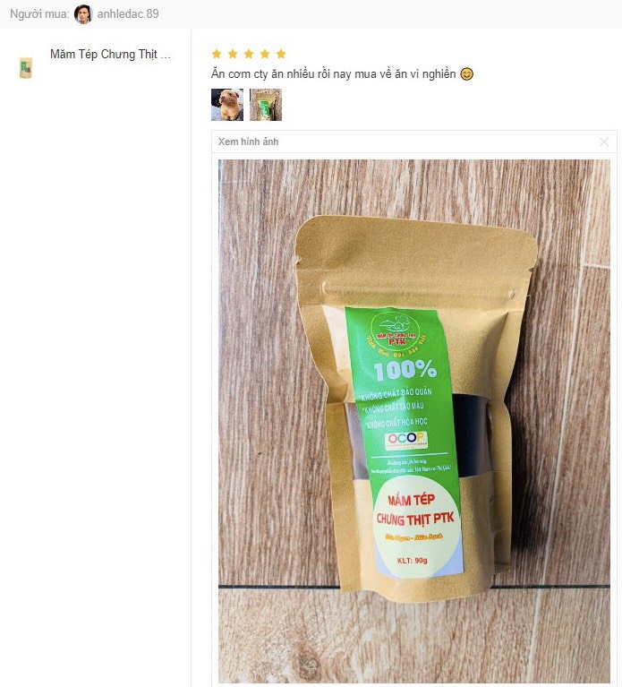 Thịt Chưng Mắm Tép PTK (Mắm Tép Chưng Thịt PTK)  túi 50gr